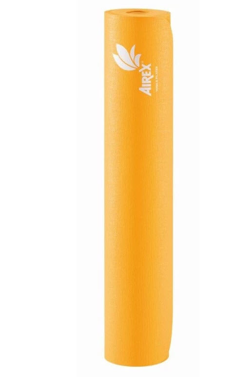 Airex Calyana Pro Yoga Mat, melon, rolled up, non-slip, for yoga and Pilates