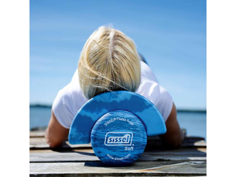 SISSEL Pilates Roller Head Align Dynamic bleu-marbré