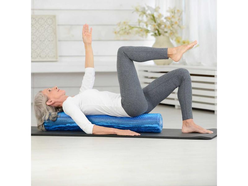 SISSEL Pilates Roller Pro Soft 15 x 90 cm bleu marbré