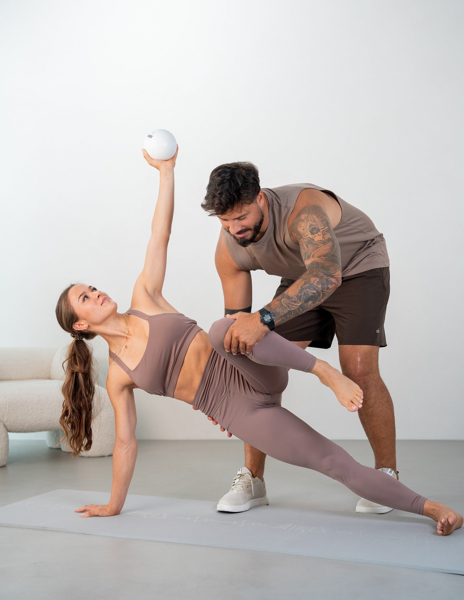 Airex Heartbeat Pilates Toning Ball, white, exercise ball for Pilates and strength training