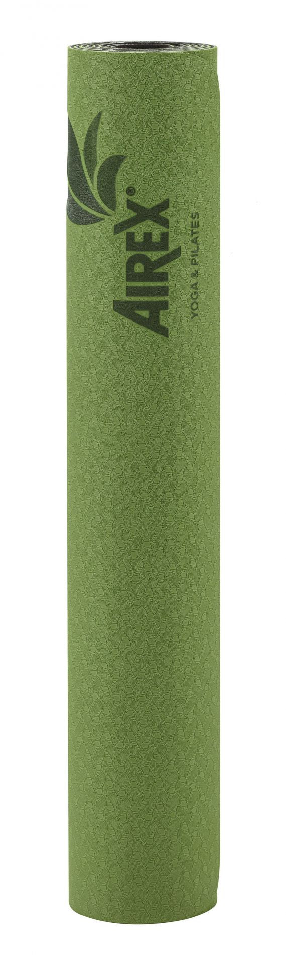 Airex Yoga Eco Pro Mat, green, rolled up, non-slip exercise mat for yoga and Pilates