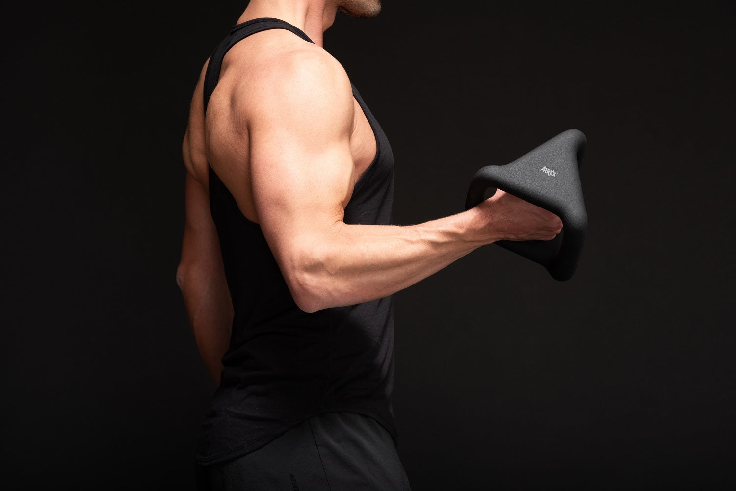 Airex Heartbeat Push Up Bars schwarz, ergonomische Griffstabilisierung, für Krafttraining